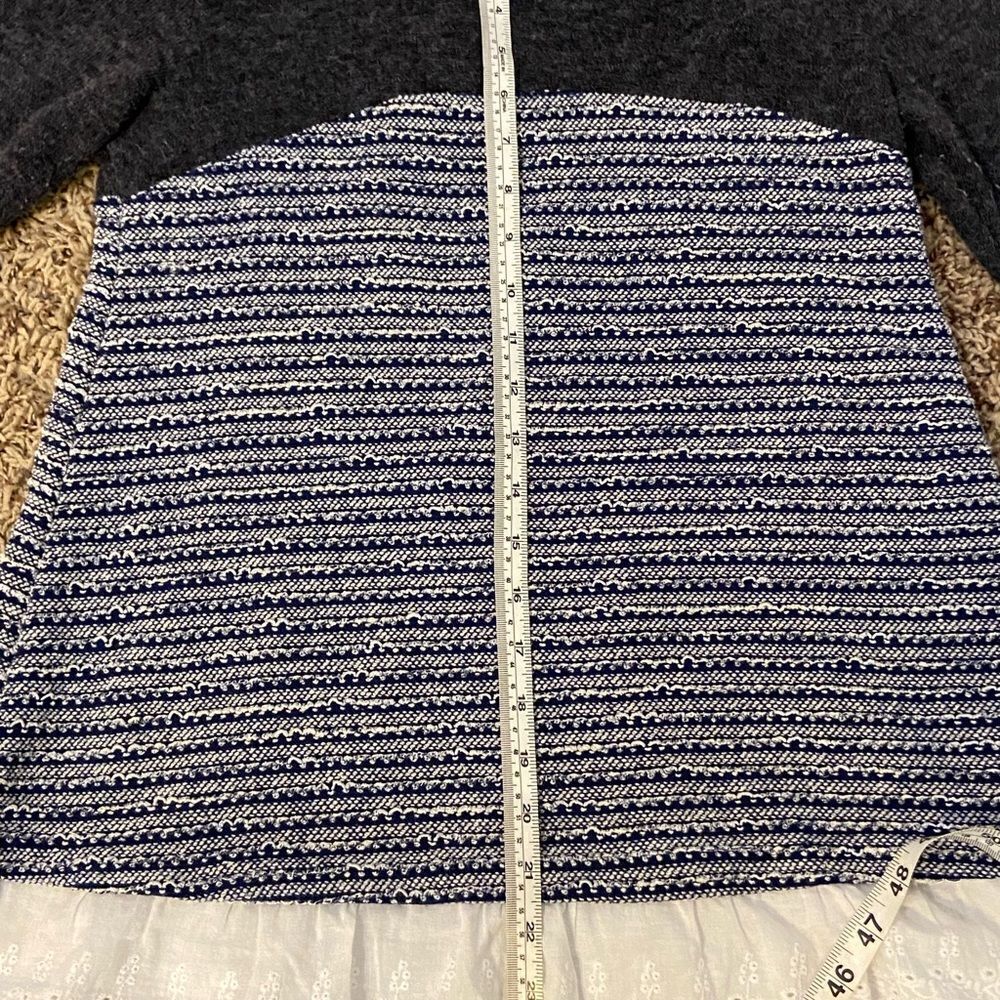 Anthropologie A’reve blue sweater with white lace ruffle size small - Picture 5 of 7